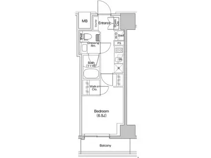 ザ・パークハビオ川口(1K/8階)の間取り写真