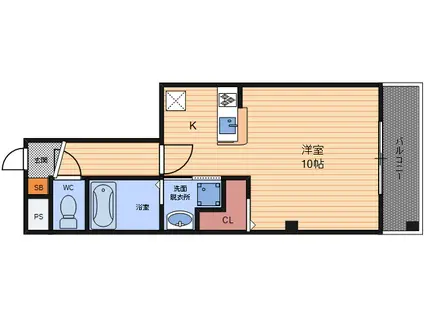 グランデージ次屋(ワンルーム/1階)の間取り写真