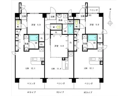 I.H.K天塚II(1LDK/3階)の間取り写真