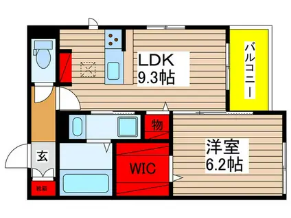 リシェスみどり台(1LDK/1階)の間取り写真