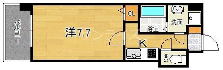 S-RESIDENCE緑橋駅前(1K/8階)の間取り写真