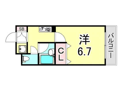 COLLECTION甲東園(1K/3階)の間取り写真