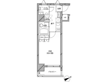 CASTARIA 日本橋(1K/3階)の間取り写真