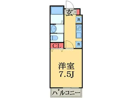 AQUE16(1K/2階)の間取り写真
