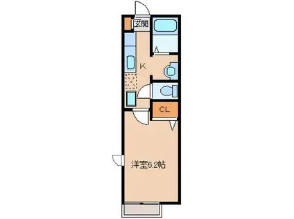 サニーメゾン(1K/2階)の間取り写真
