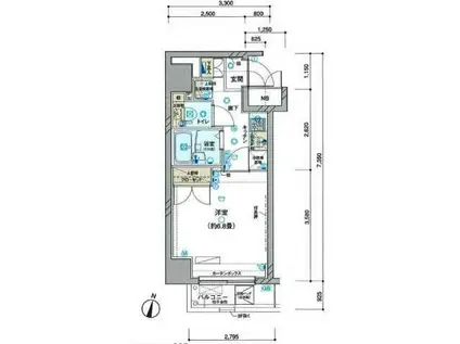 ヴェルト錦糸町II(1K/7階)の間取り写真