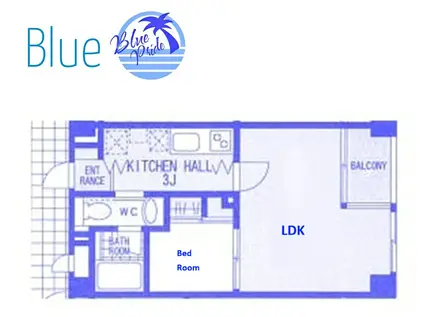 ヴェル・フルール(1LDK/2階)の間取り写真