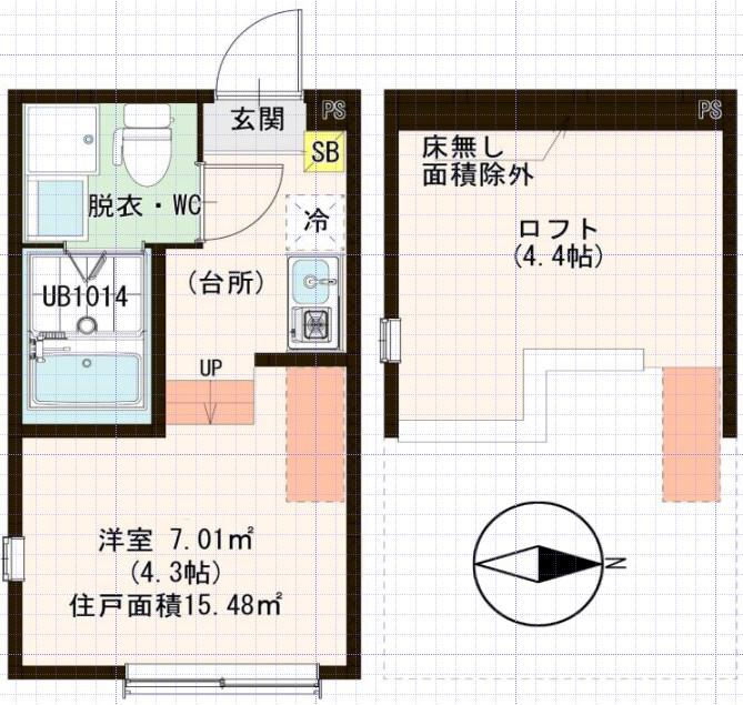 クレスト小岩(1K/1階)の間取り写真