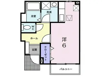 ノールヴィラージュ(1K/1階)の間取り写真