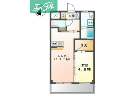 エスポワール辰巳(1LDK/1階)の間取り写真