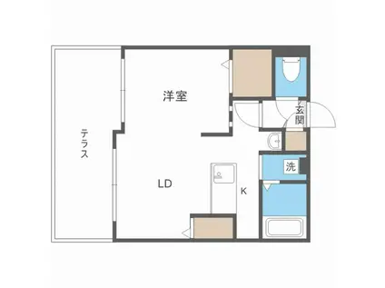CASA SORRISO カーサソリッソ(1LDK/1階)の間取り写真