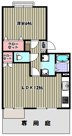 タウニィハイツ金剛(1LDK/1階)の間取り写真