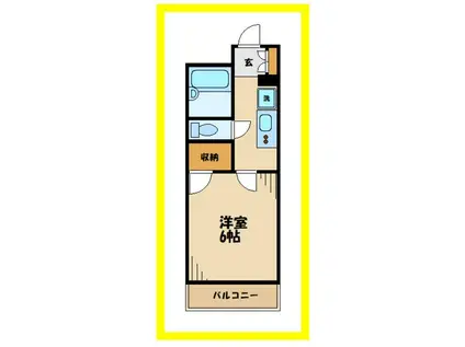 レオパレスさくら高津(1K/1階)の間取り写真