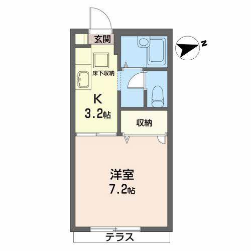KS COURT II(1K/1階)の間取り写真