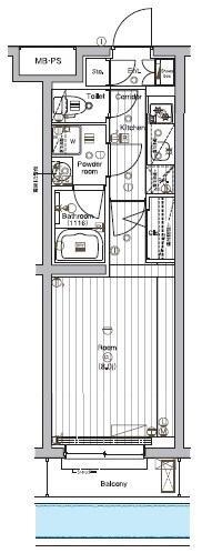  PREMIUM CUBE G 三軒茶屋(1K/1階)の間取り写真