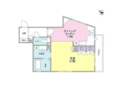 サンアベニュー田園調布(1DK/3階)の間取り写真