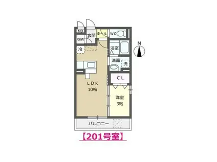 パークハイム西都(1LDK/2階)の間取り写真