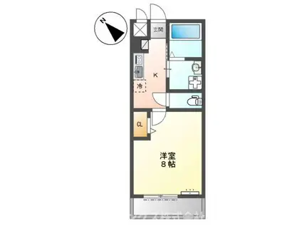 ブランコロサ(1K/1階)の間取り写真