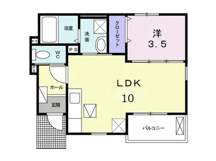 アル・ソーレA(1LDK/1階)の間取り写真