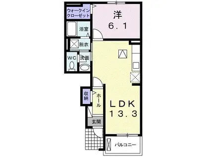 グラン・リーオIII(1LDK/1階)の間取り写真