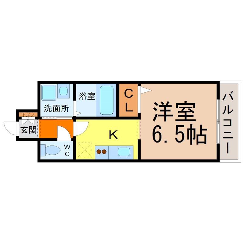 パセオ吹上(1K/1階)の間取り写真