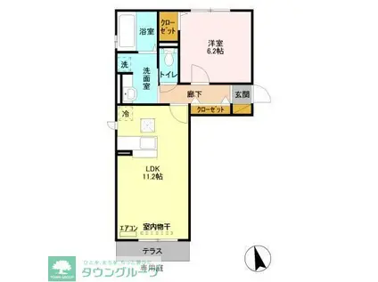 グレイス(1LDK/1階)の間取り写真