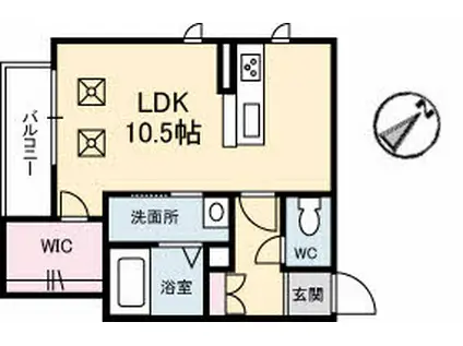 SOL PERLA 医大西(ワンルーム/1階)の間取り写真