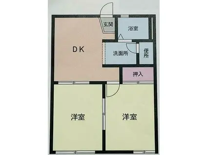 パレーシャル桜花園I(2DK/2階)の間取り写真