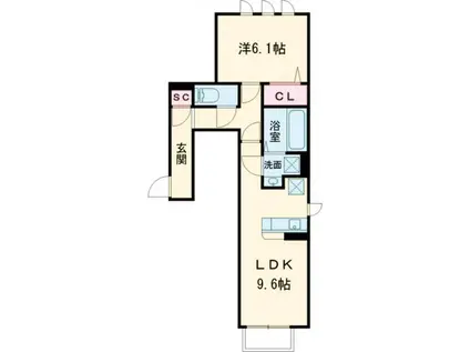 D-ROOM桂(1LDK/1階)の間取り写真