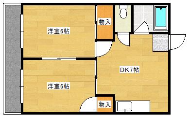 江島マンション(2DK/3階)の間取り写真