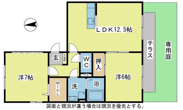 ソレーユ(2LDK/1階)の間取り写真