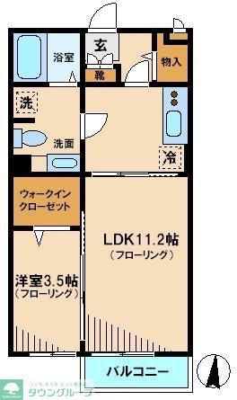モナリエ春日 I(1LDK/2階)の間取り写真