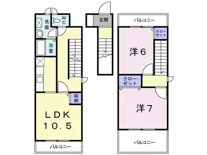 アプリカード広貴B(2LDK/2階)の間取り写真