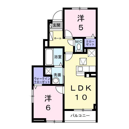 ヴィクトリアガーデン 1(2LDK/1階)の間取り写真