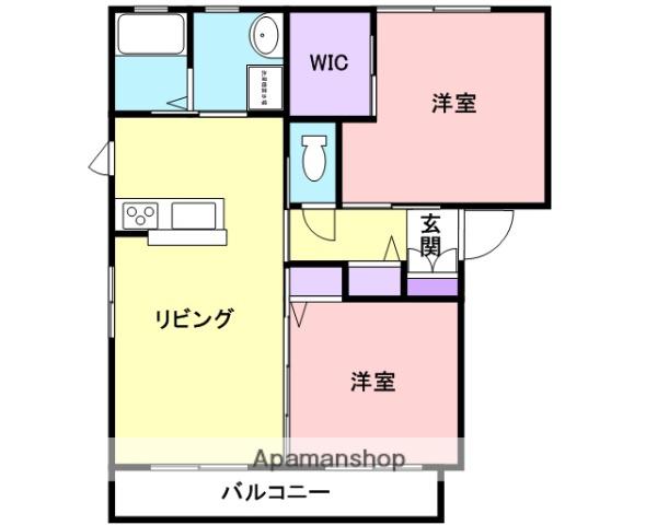和歌山県紀の川市 2階建 築14年(2LDK/2階)の間取り写真
