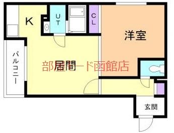 BRILLER五稜郭(1LDK/2階)の間取り写真