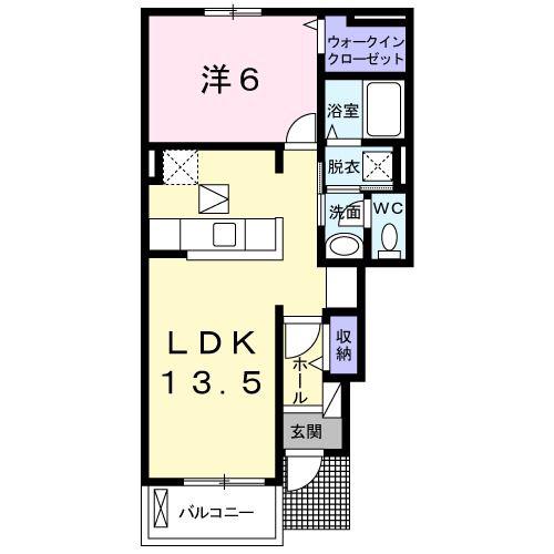 ファミールヒルズ II(1LDK/1階)の間取り写真