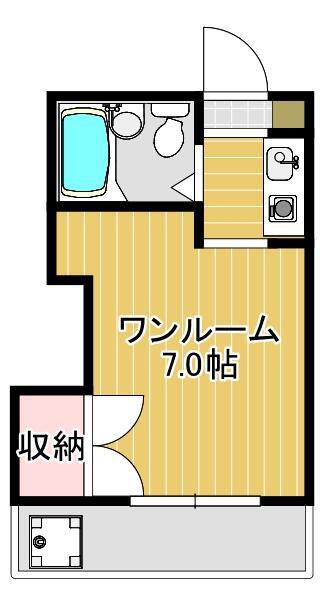 ボーテ日吉サン(ワンルーム/1階)の間取り写真