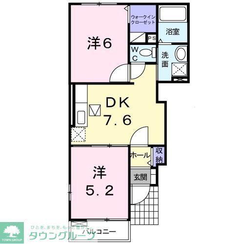 ネオ・エリオッティ II(2DK/1階)の間取り写真