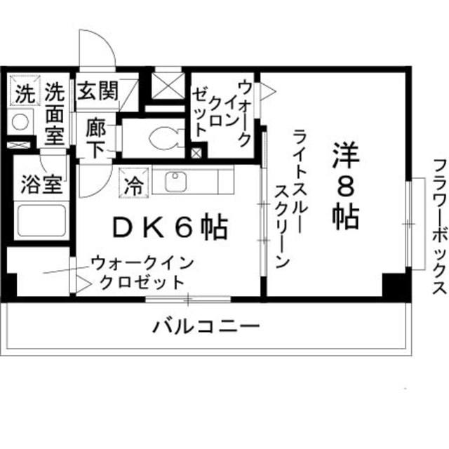 リヴェール鳳(1DK/3階)の間取り写真