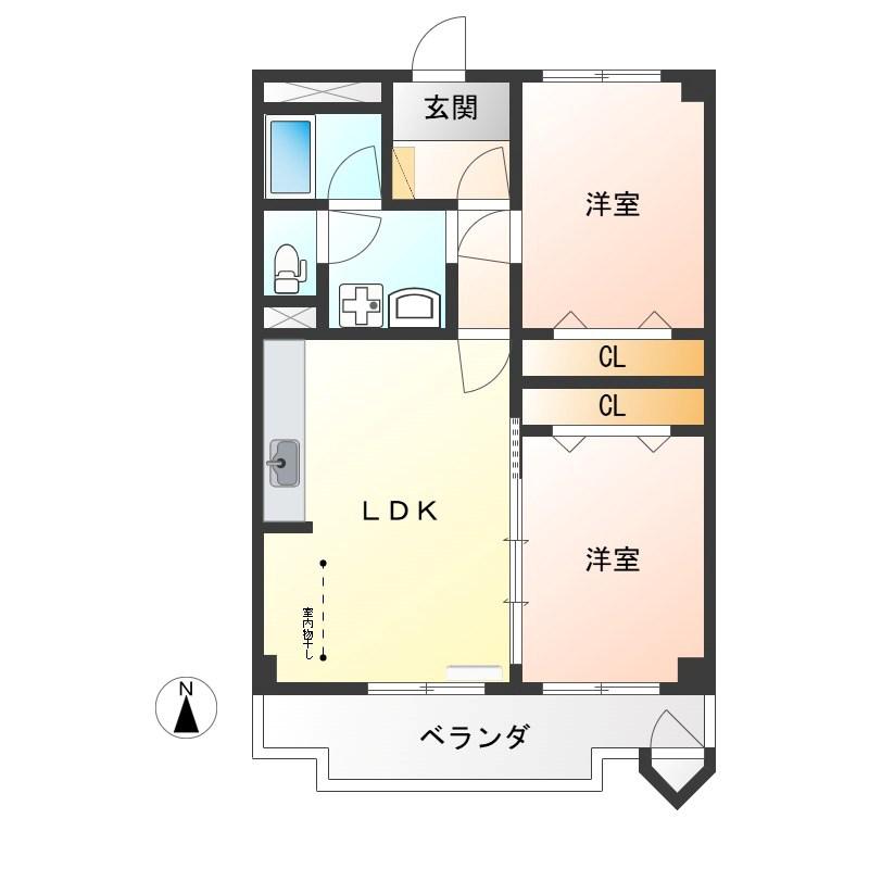カーサエルドラード(2LDK/6階)の間取り写真