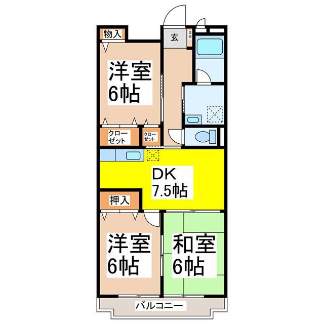 リンピアTOMO(3DK/3階)の間取り写真