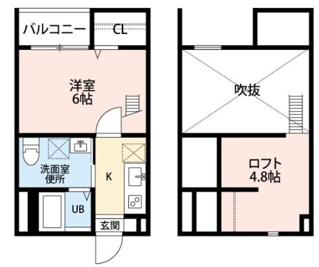 CRYSTAL PALACEクリスタルパレス(1K/2階)の間取り写真