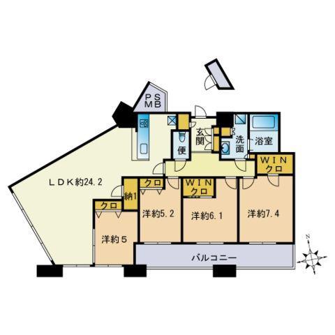 アイタワー(4LDK/22階)の間取り写真