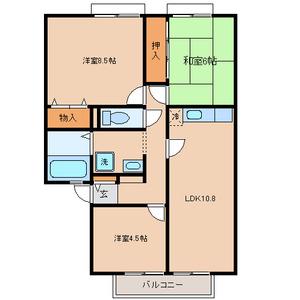 エクセル南茨木(3LDK/2階)の間取り写真