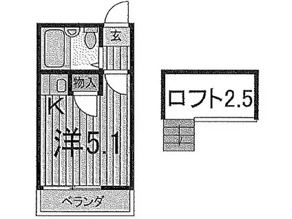 ライフピアラベンダー(1K/2階)の間取り写真