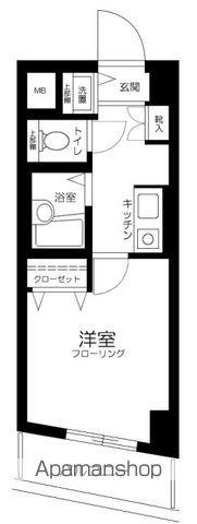 メインステージ白金高輪(1K/2階)の間取り写真