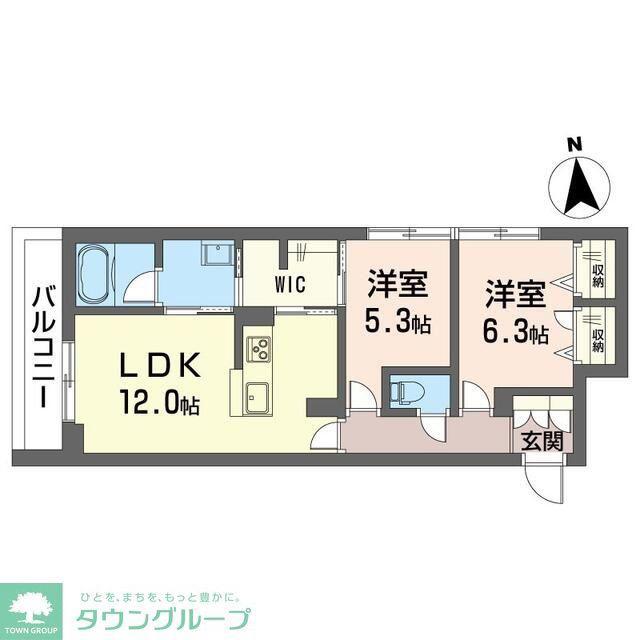 エクラシエ(2LDK/2階)の間取り写真