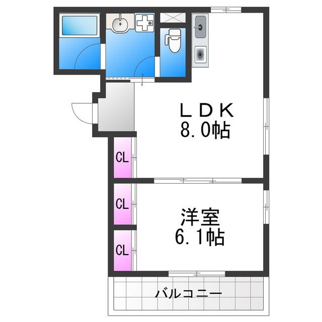 ツインクルヒロ(1LDK/2階)の間取り写真