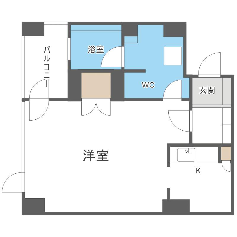 プライムメゾン鴨々川(1K/3階)の間取り写真